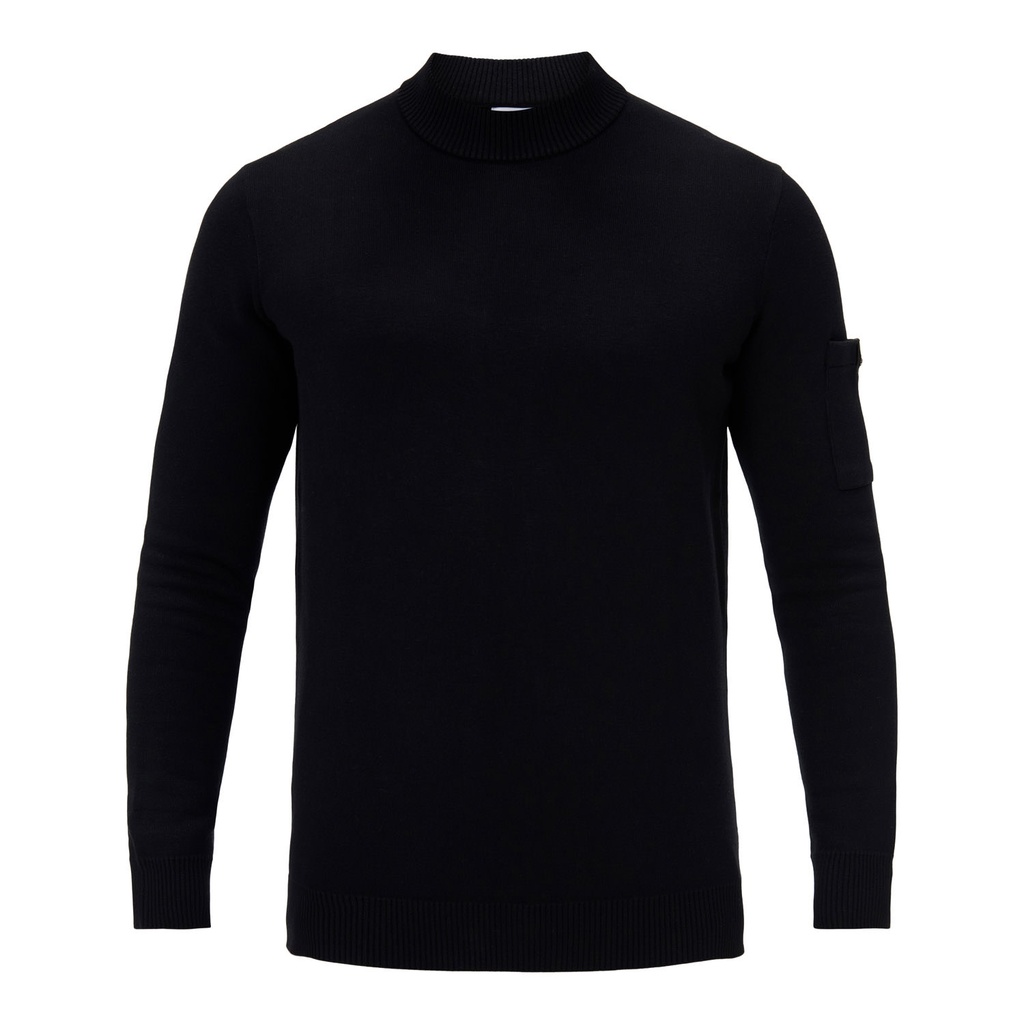 [TVID124011BlackS] mockneck pull zwart (S)