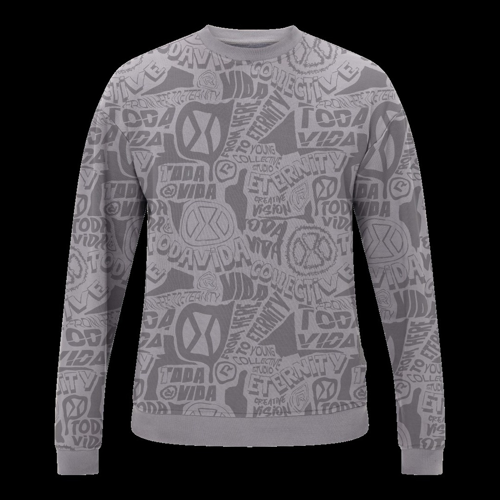 crew collective print grijs