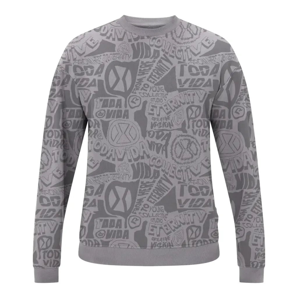 crew collective print grijs