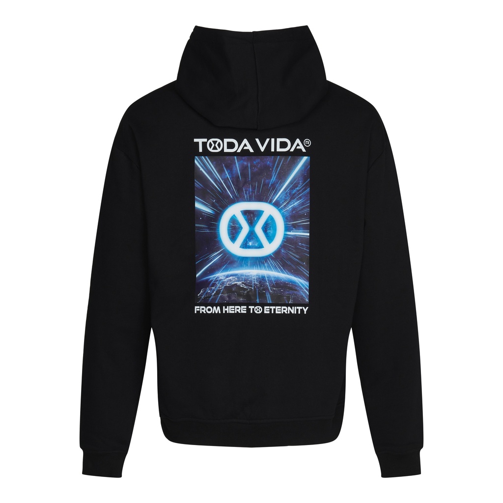 [TVID114002blackS] hoodie zwart galaxyprint (S)