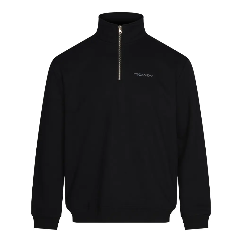 essential halfzip zwart 