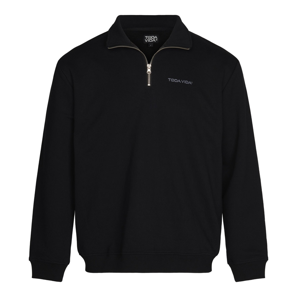 essential halfzip zwart 