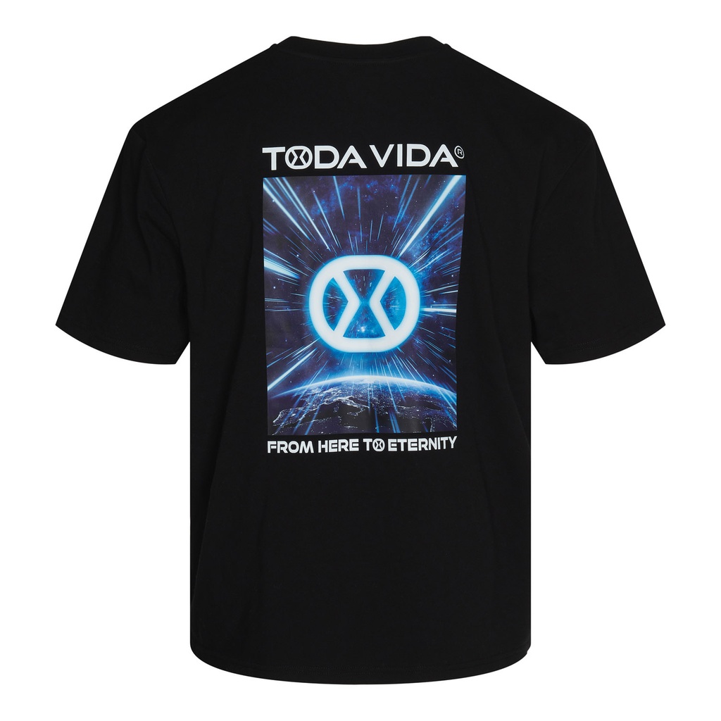 [TVID114004blackS] t-shirt zwart galaxyprint (S)