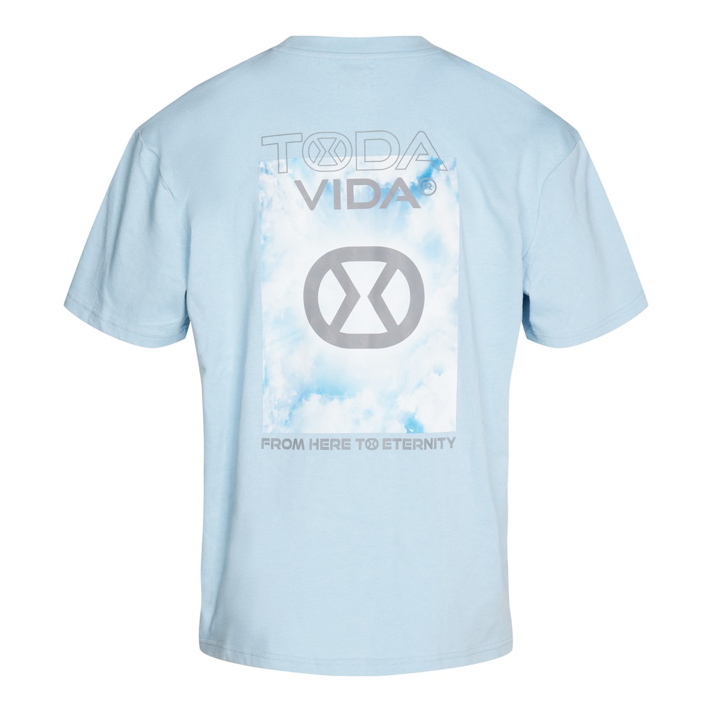 t-shirt lichtblauw cloudprint