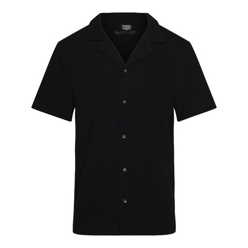 [TVID114007blackS] blouse shirt zwart (S)