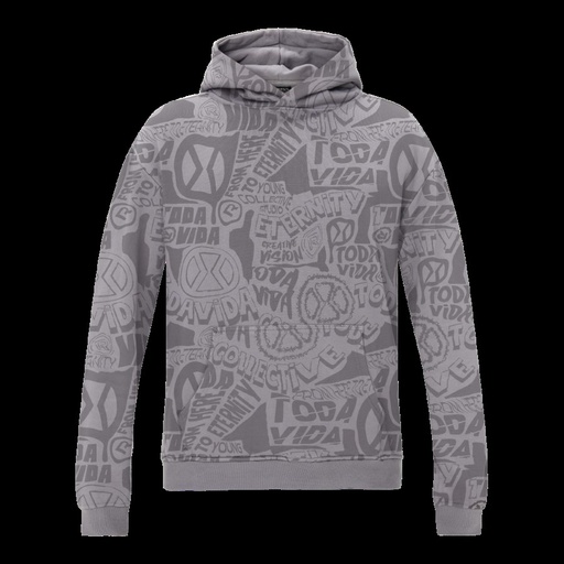 hoodie collective print grijs