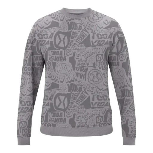 crew collective print grijs